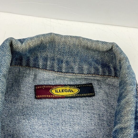 Illegal Oversized Blue Denim Jean Jacket - Picture 5 of 8